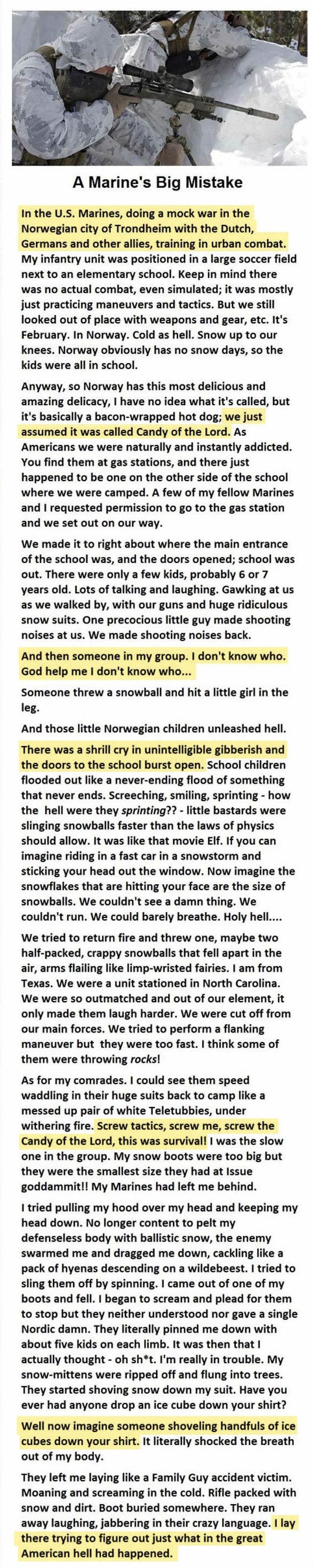 A marine's big mistake