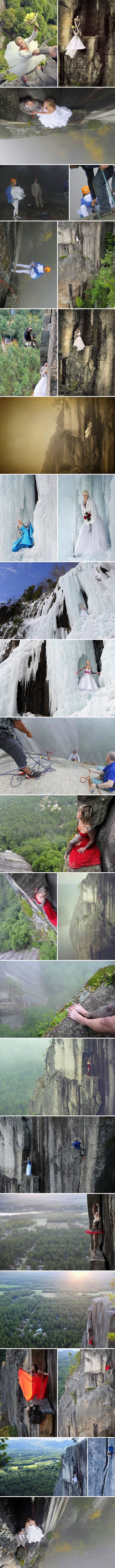 Photos on a ledge