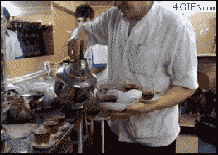Impressive tea pouring