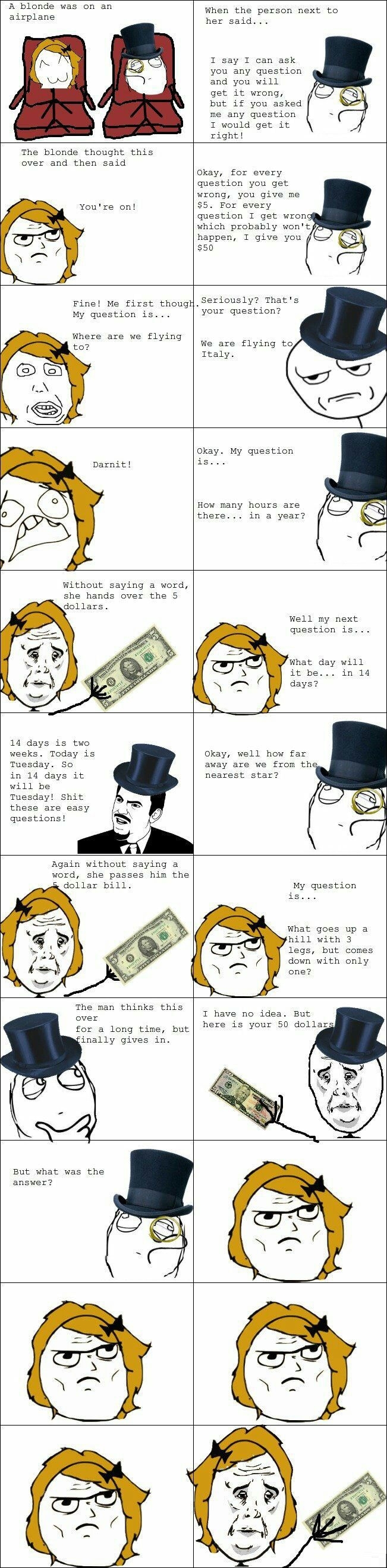 Blonde lady on a plane