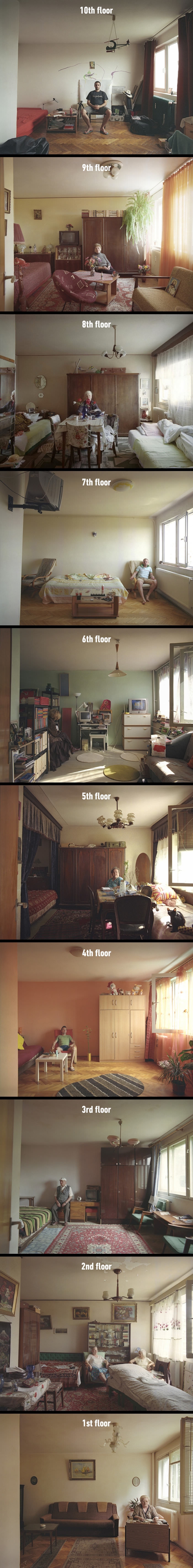 People in identical flats