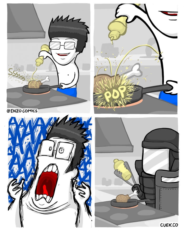 Never fry bacon n*ked