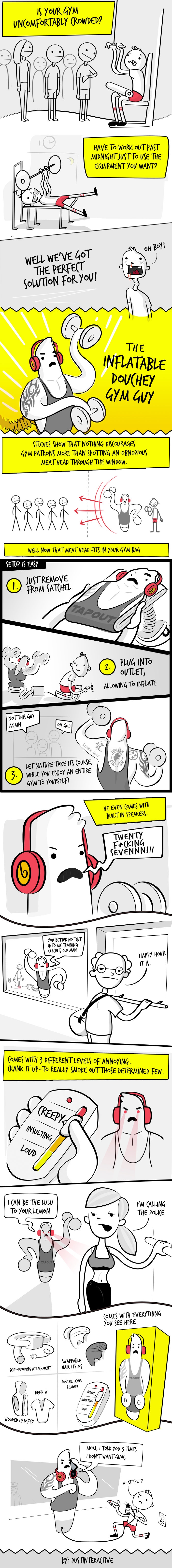 Inflatable douchey gym guy