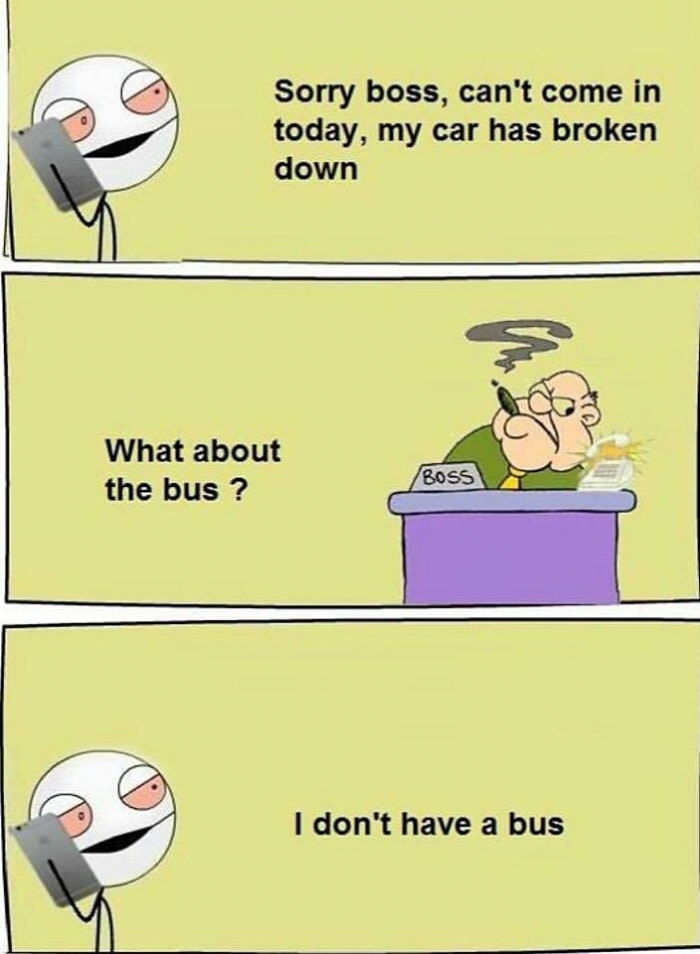 Can't come in to work