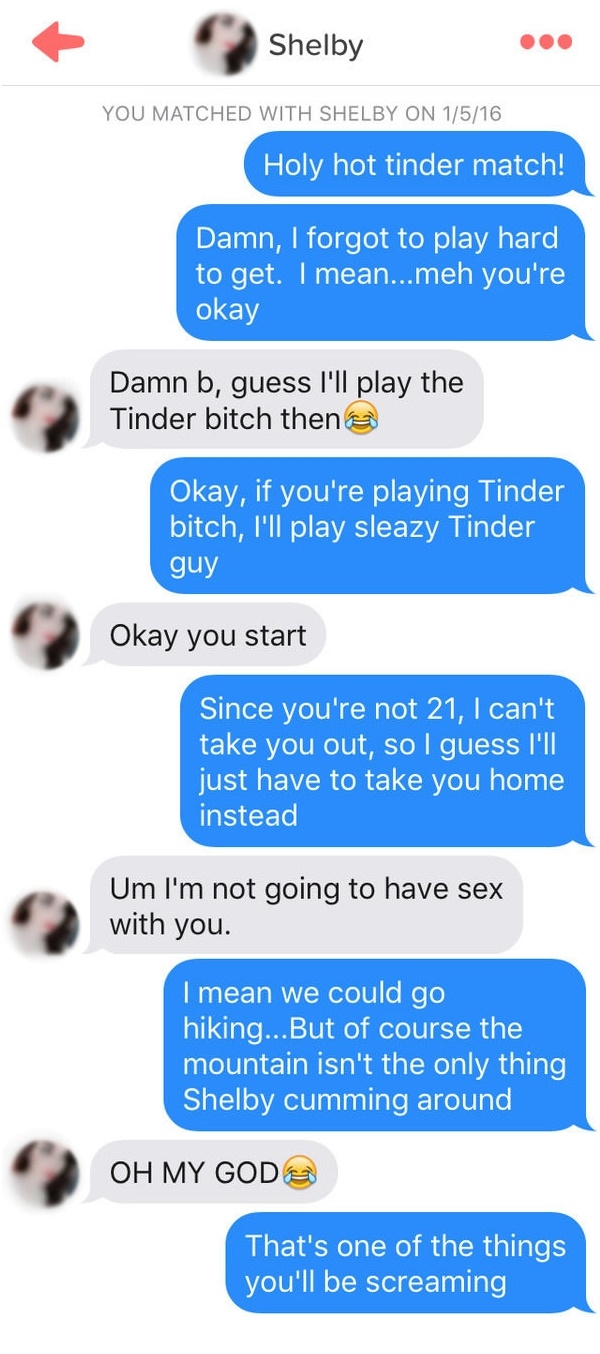 Tinder b*tch vs sleazy guy