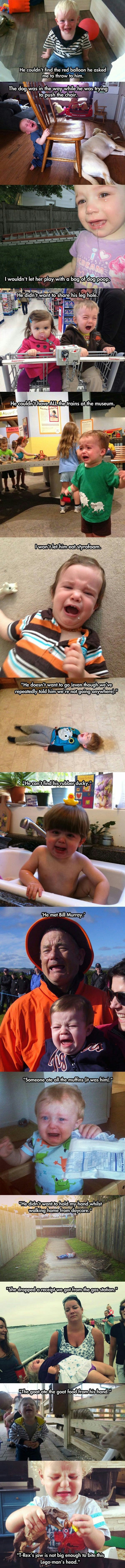 Kids reasons for crying