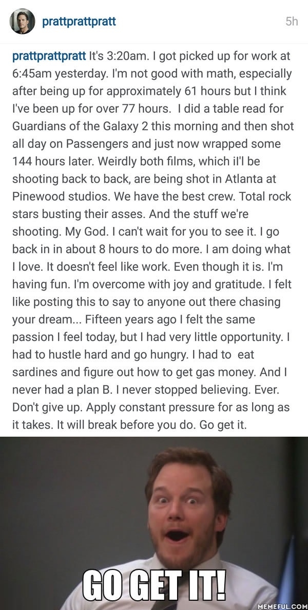 Chris Pratt motivation