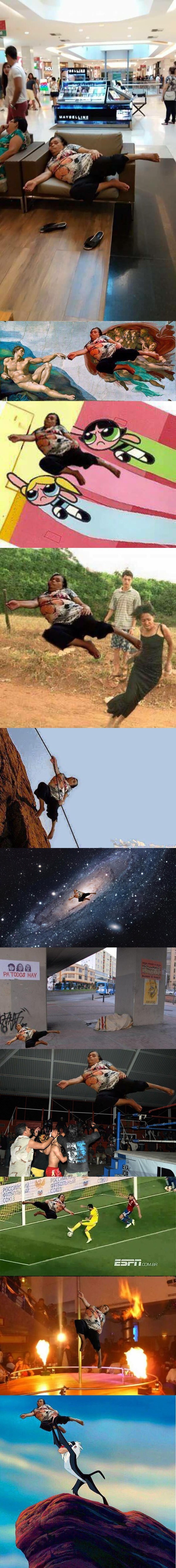 The lady on the couch