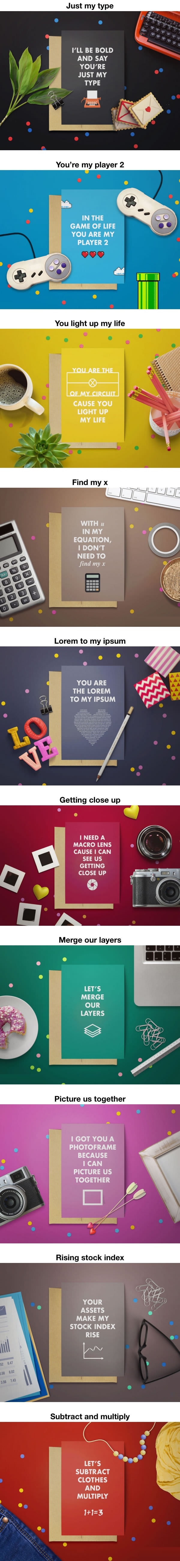 Geeky V-Day cards