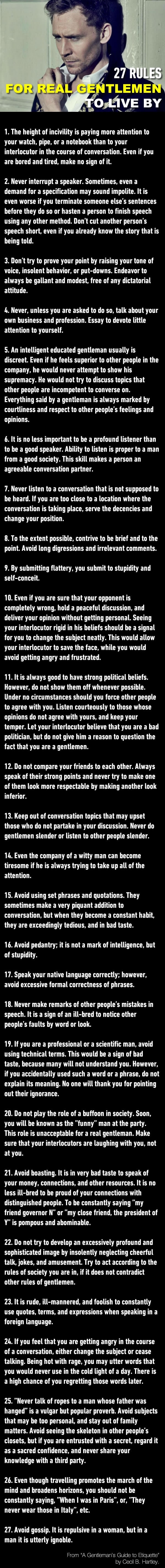 Being a gentleman