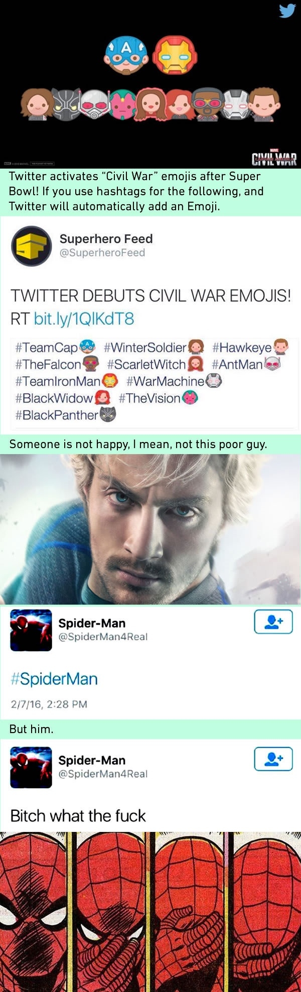 Civil war emojis on twitter