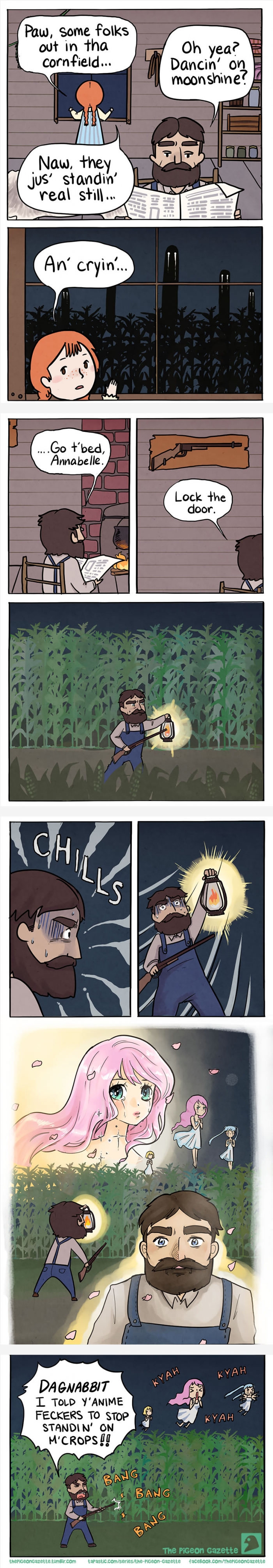 Folks out in tha cornfield