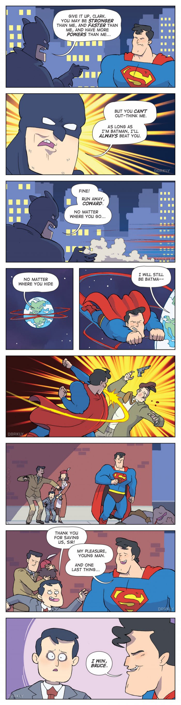 Superman wins