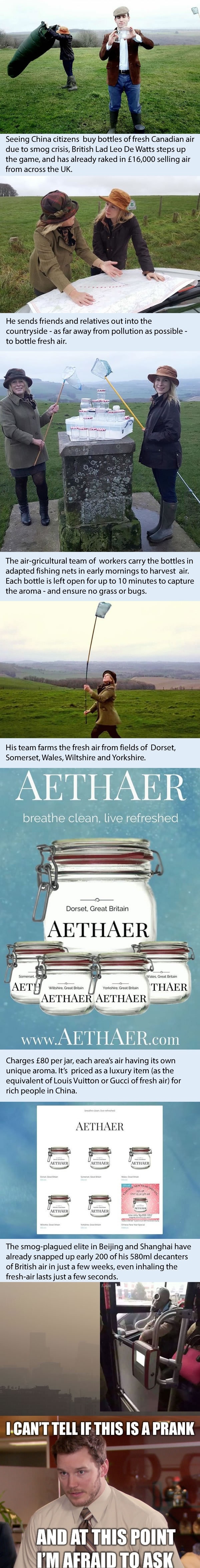 British lad sells fresh air