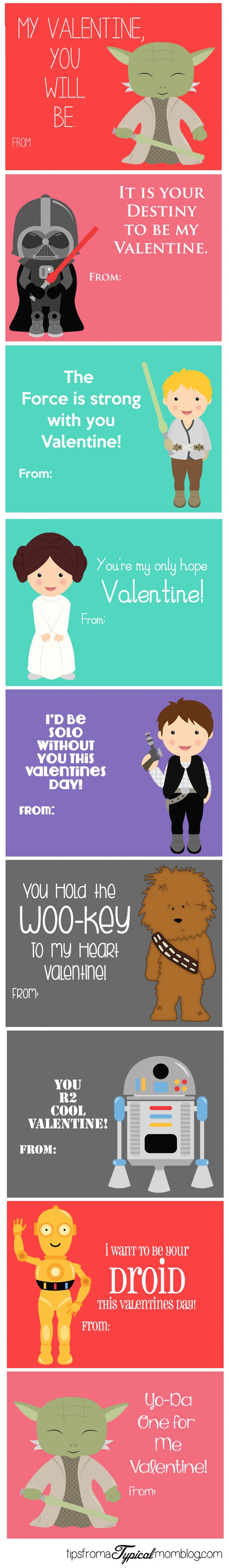 Star wars valentine's cards