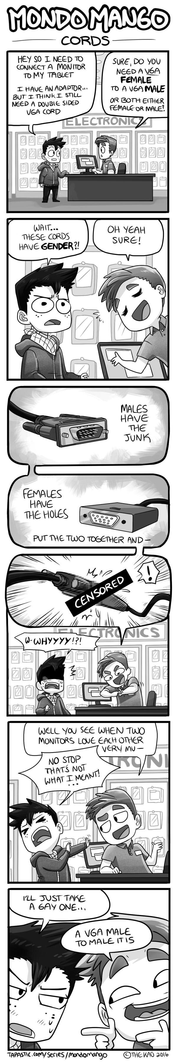 Cords have gender?!