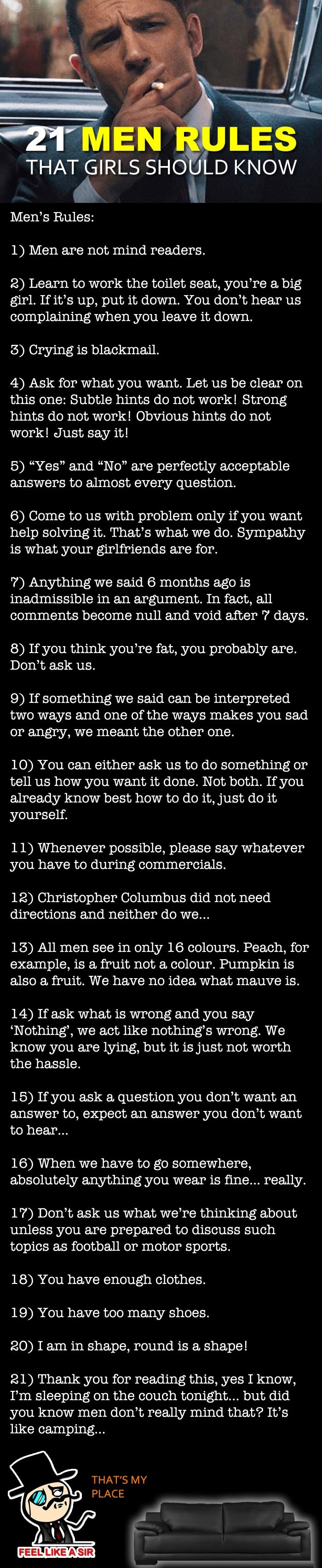 Men's rules for women
