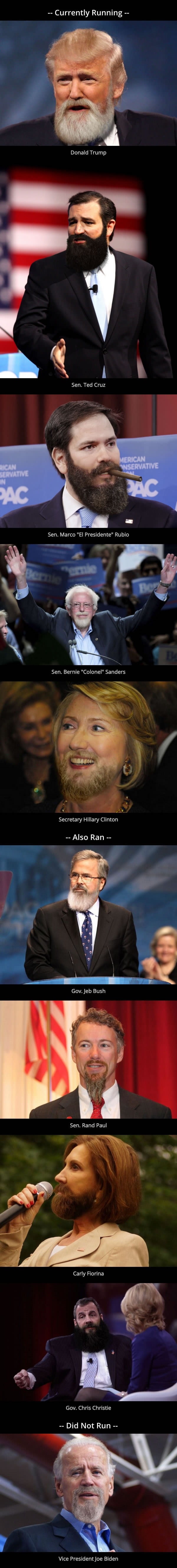 Candidates with beards