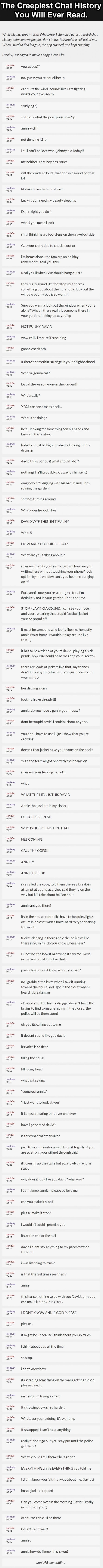 Creepiest chat history