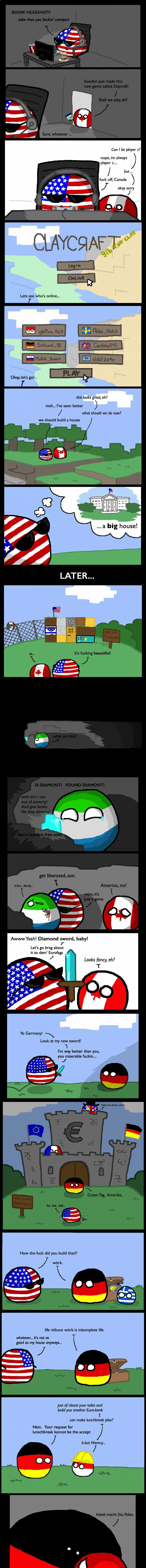 Murica playing Minecraft