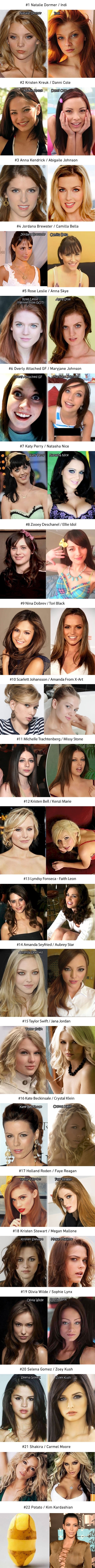 Celebs that look similar to p*rn stars