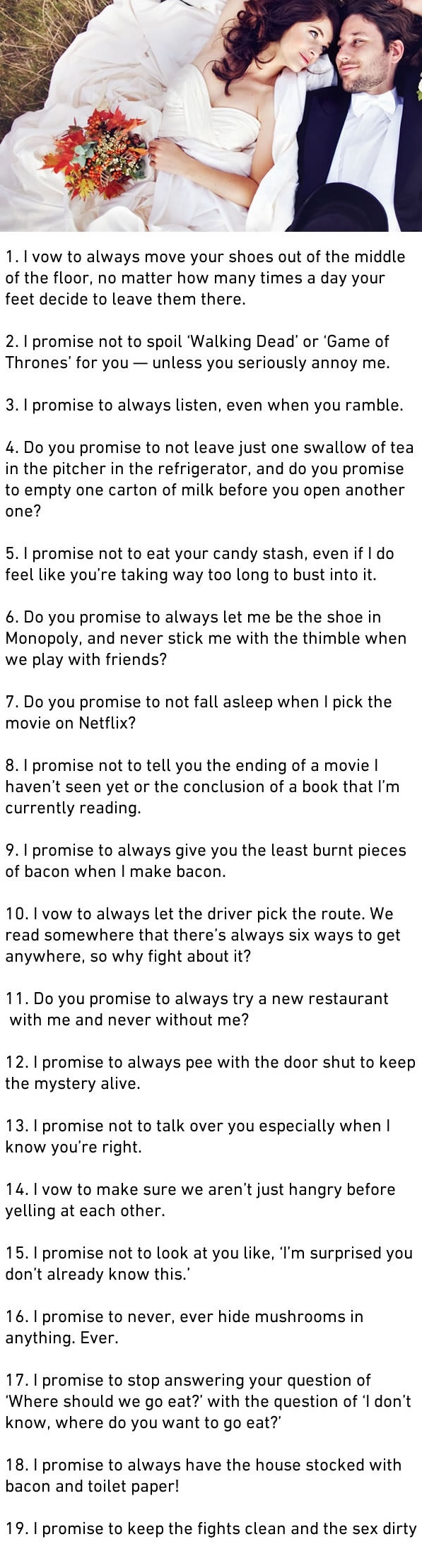 Honest marriage vows
