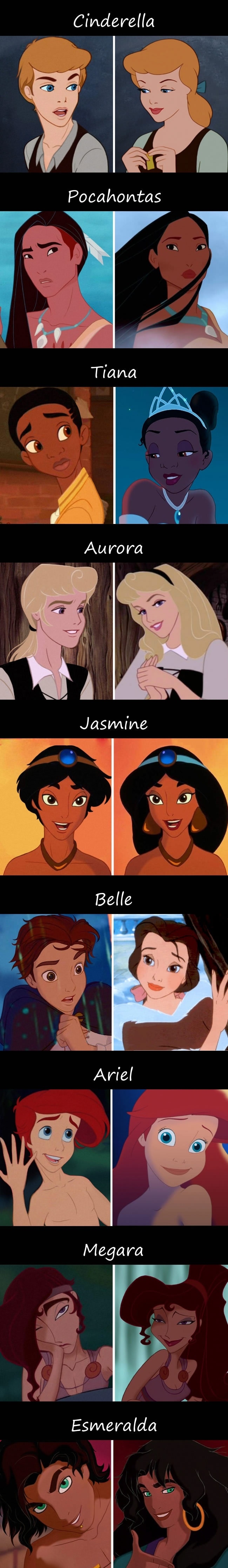 If Disney princesses were men