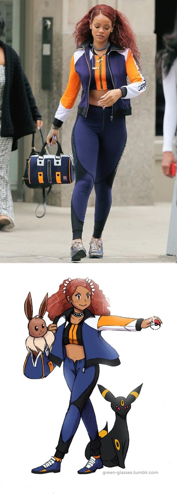 Rihanna looking like a Pokemon gym leader