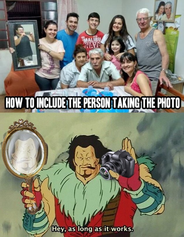Include person taking pic