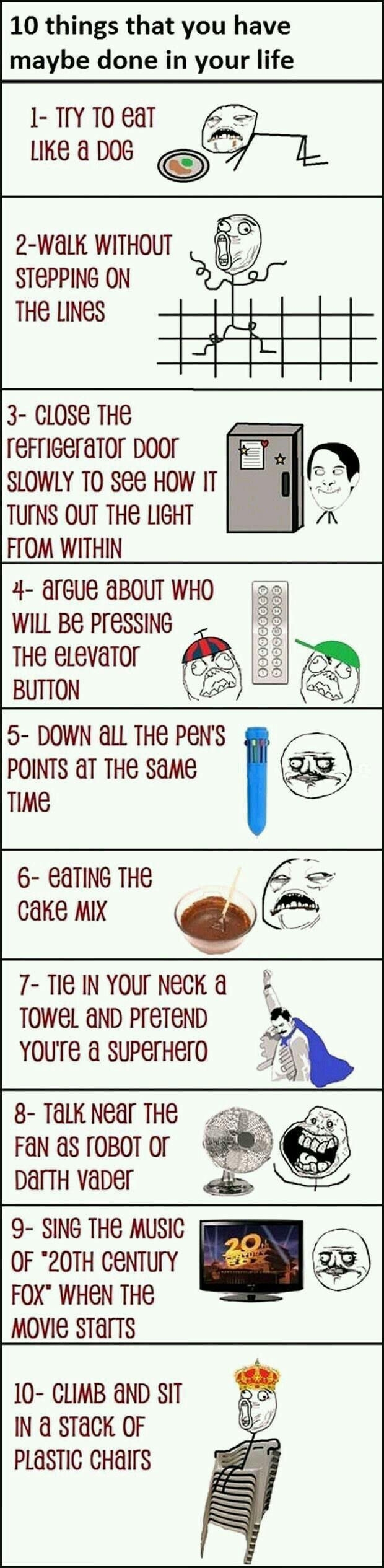 Things you did as a kid