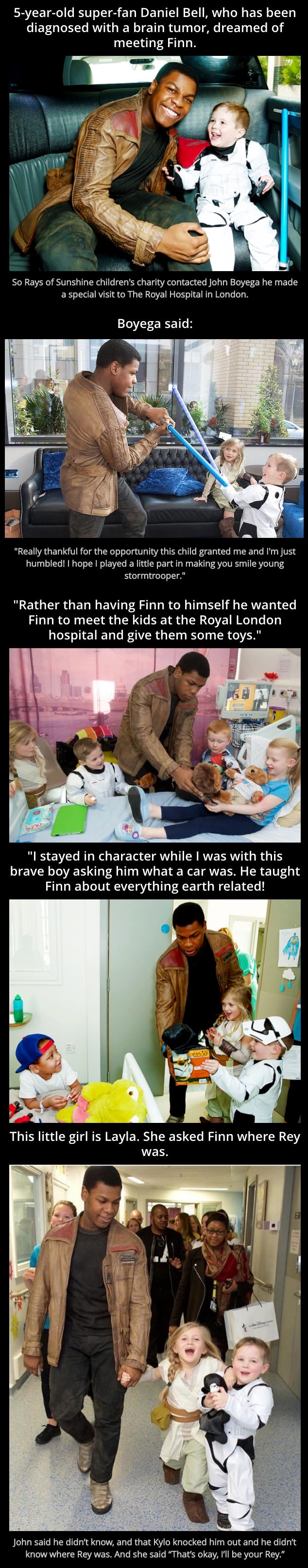 John Boyega visits sick children while dressed as Finn