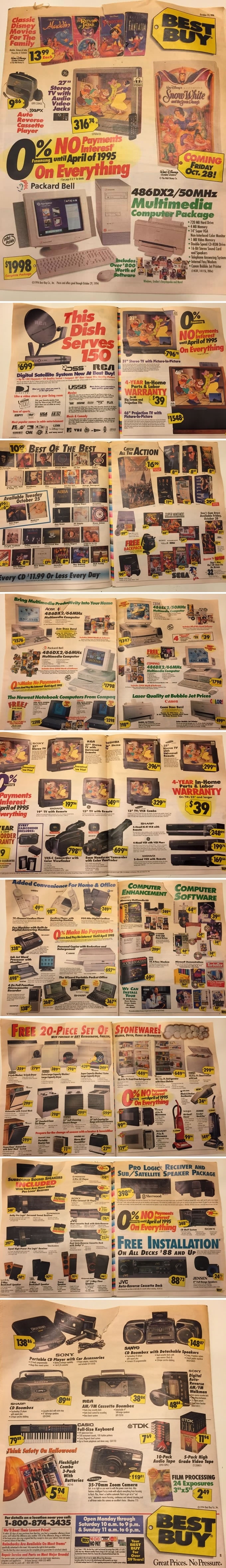 Best Buy sale ad from October 23, 1994