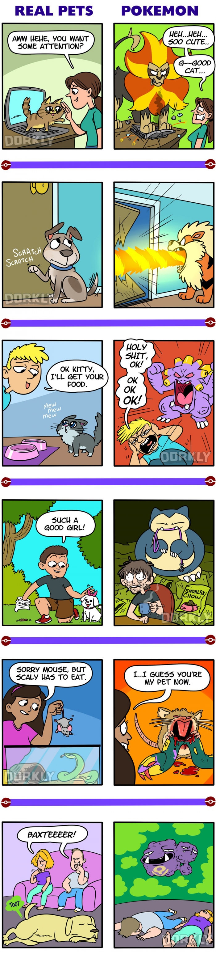 Real pets vs. pokemons
