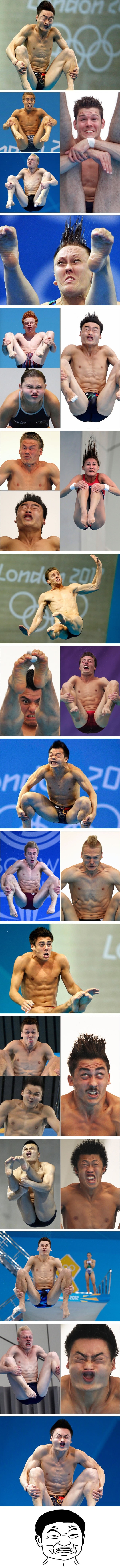 Faces of Olympic divers