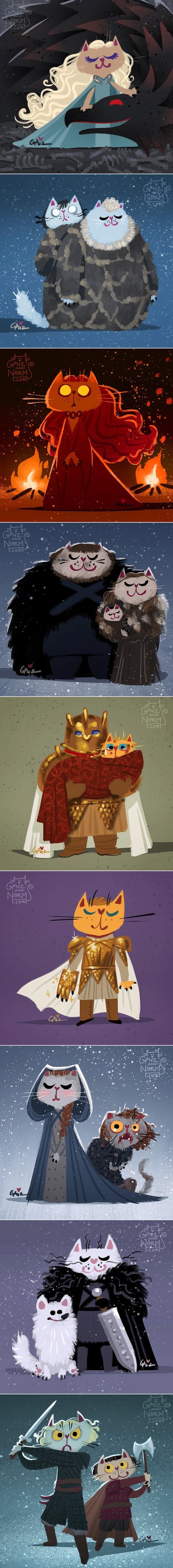 Purrfect Game of Thrones sketches