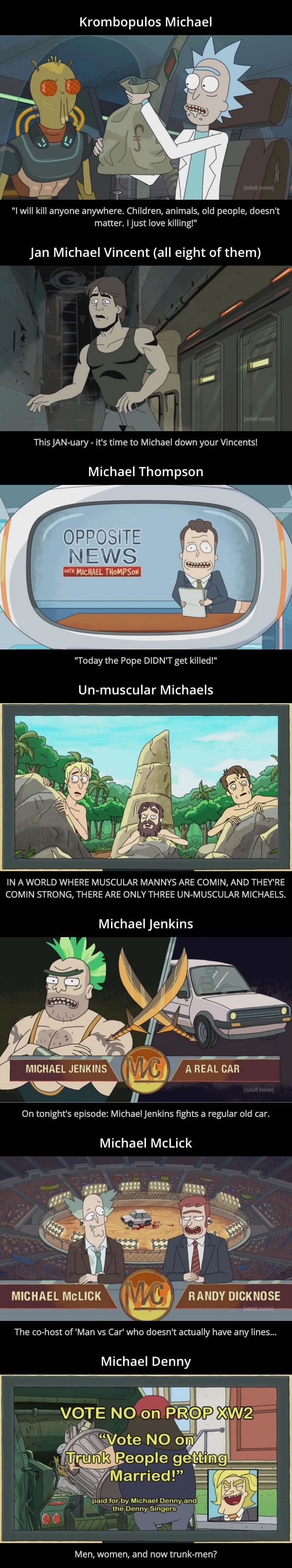 There are so many Michaels in Rick and Morty