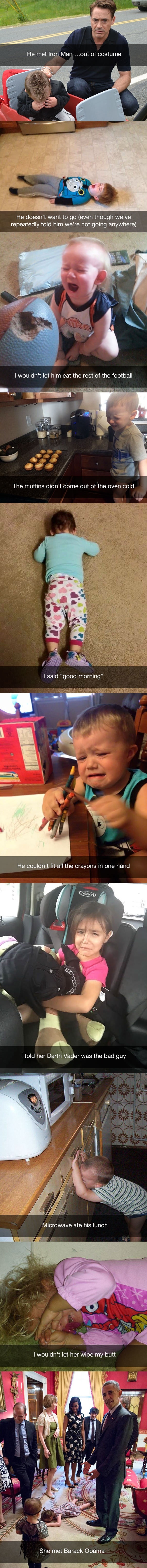 Ridiculous reasons why kids cry