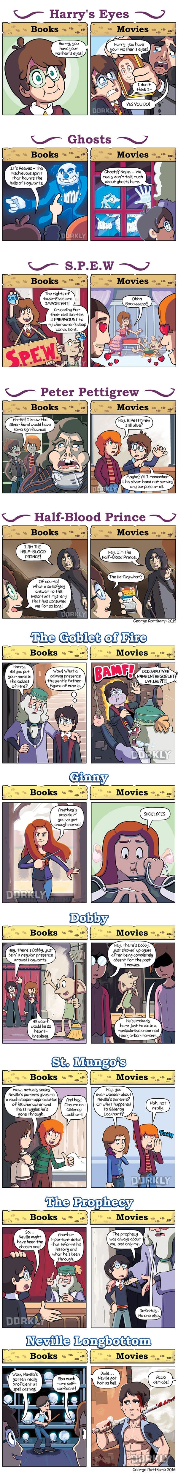 Ways Harry Potter movies are different from the books