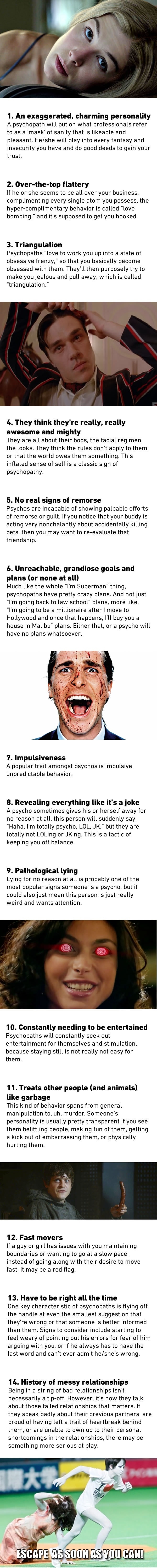 Warning signs that you're dating a psychopath
