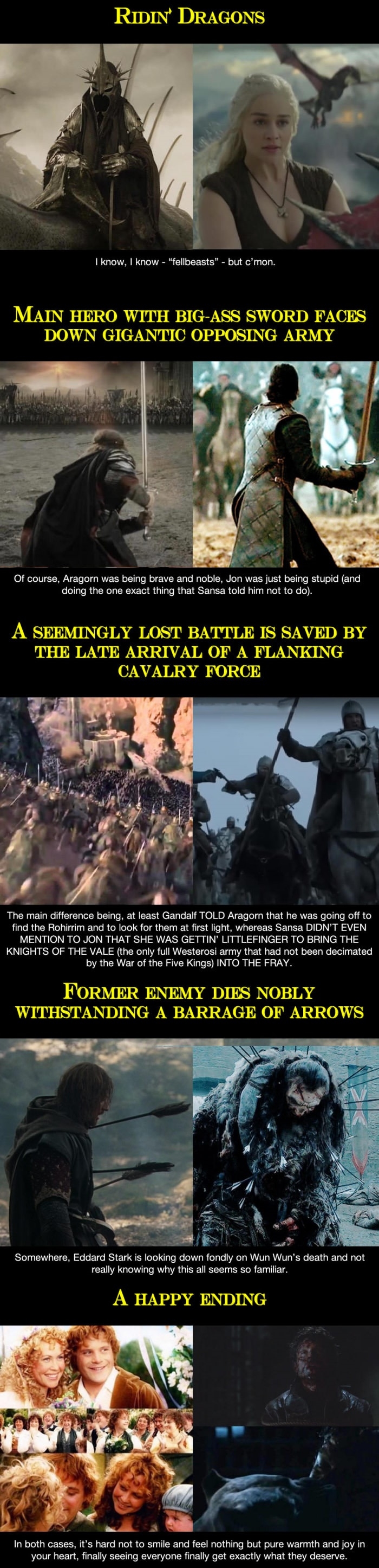 Moments that prove GoT was mirroring LoTR