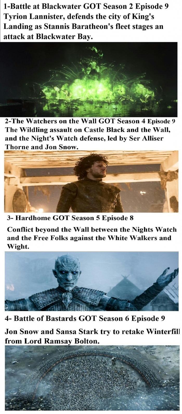 Which one of these battles in GoT is the best?