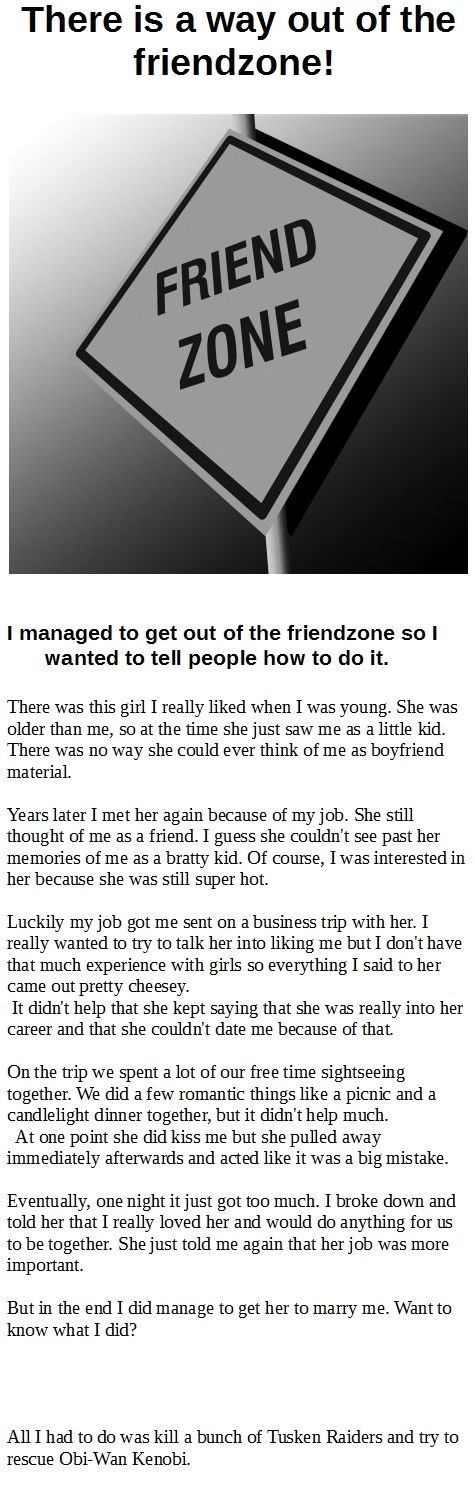 How to get out of the friendzone