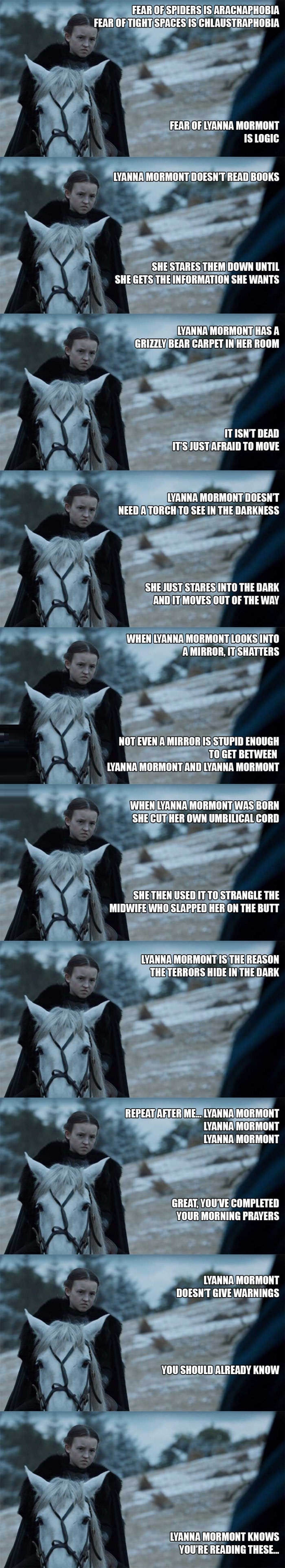 Lyanna Mormont thinks Chuck Norris is a pu**y