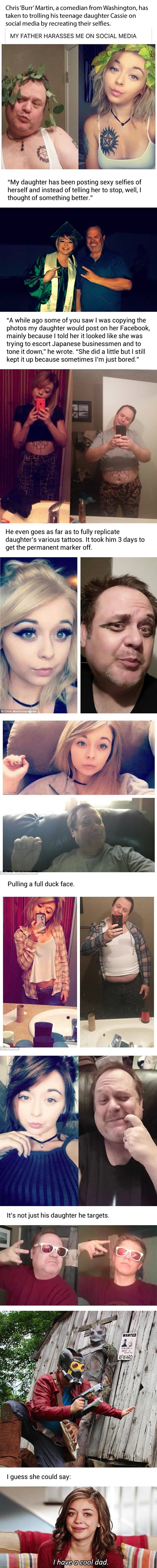 Fabulous dad trolls daughter