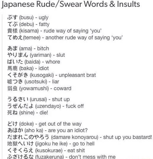 Some Japanese insults