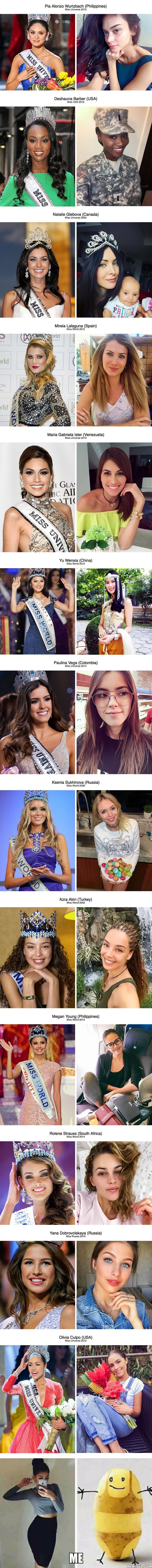 How beauty queens look on the catwalk versus in real life