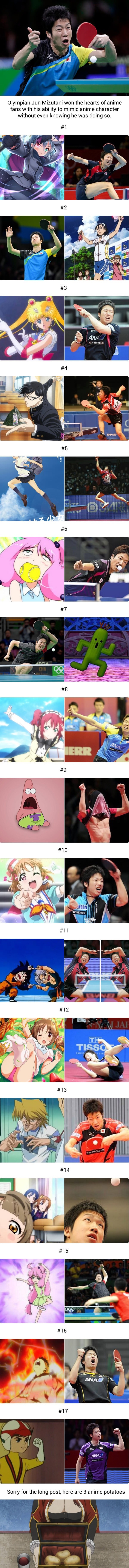 Times when Japanese Olympian Jun Mizutani posed as anime characters