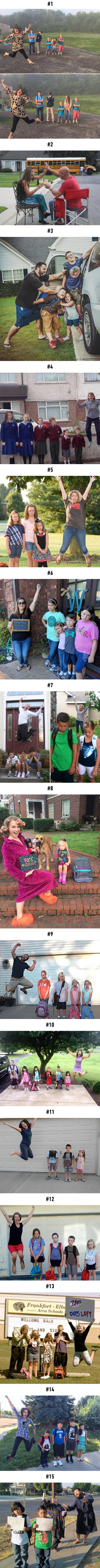 Parents post their glorious moment their kids go back to school