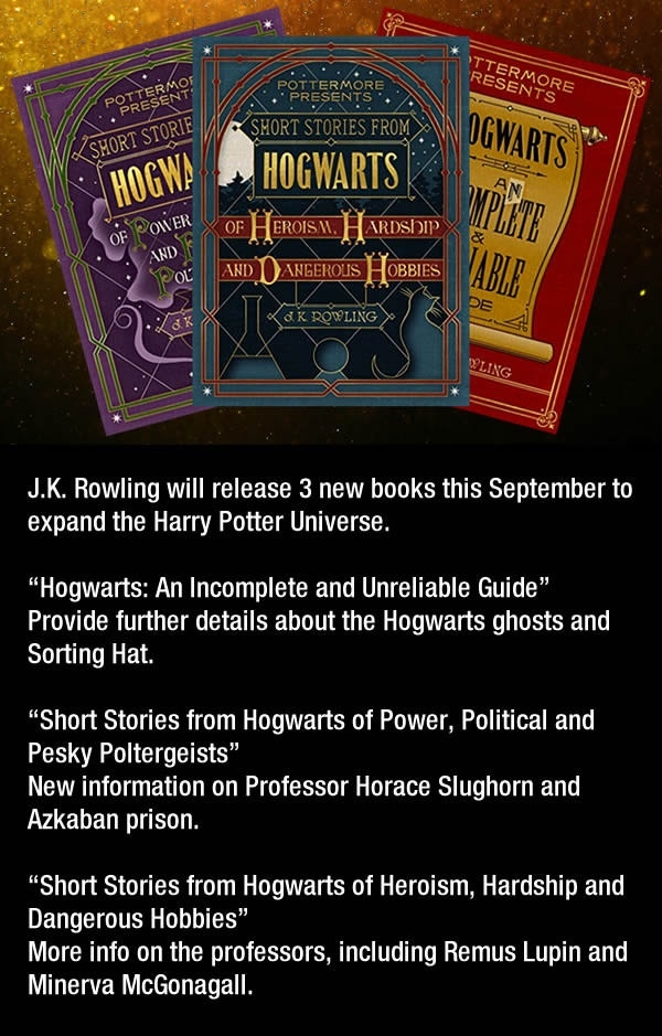 3 more 'Harry Potter' ebooks with short stories to release in Sep