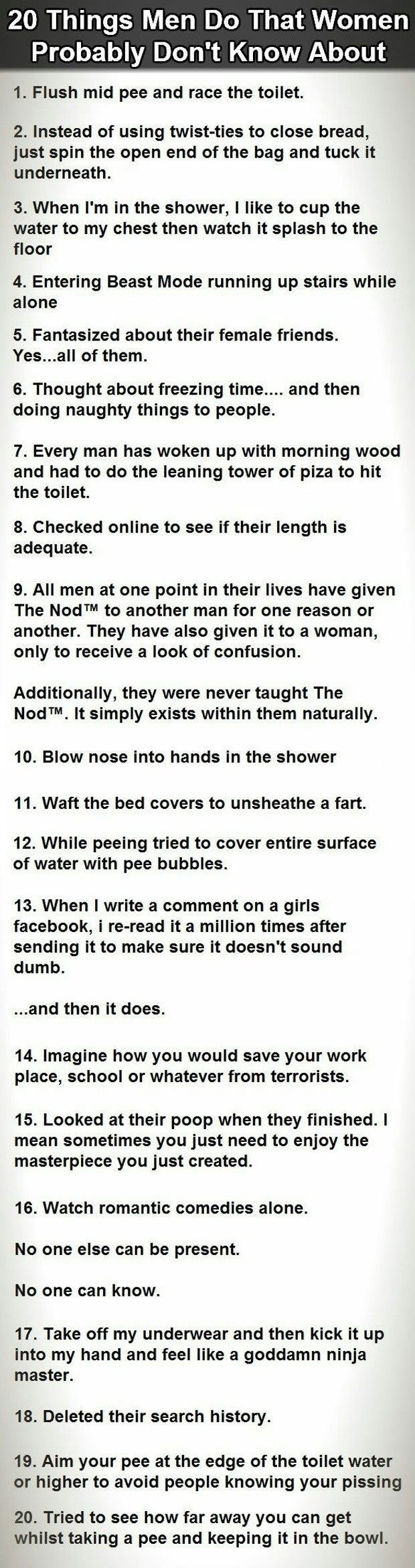 20 facts about most men